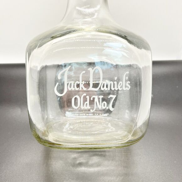 Jack Daniels Clear Decanter Bottle Vintage Old No 7 Large 12" Signed Whiskey Bar - Picture 3 of 7